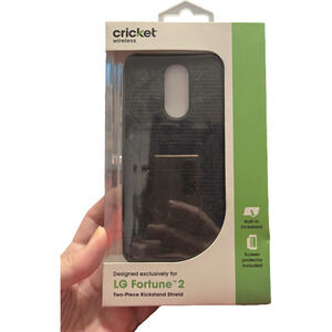 Cricket LG Fortune 2 phone case with kickstand black